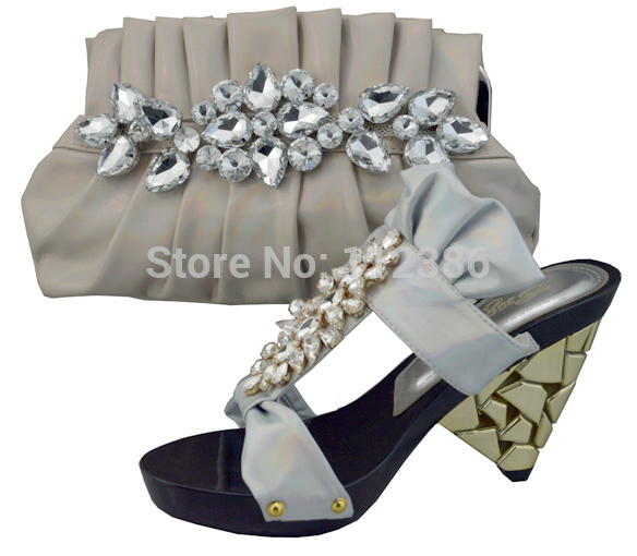 Free shipping party matching shoe and bag set as the picture show the shoe and bag