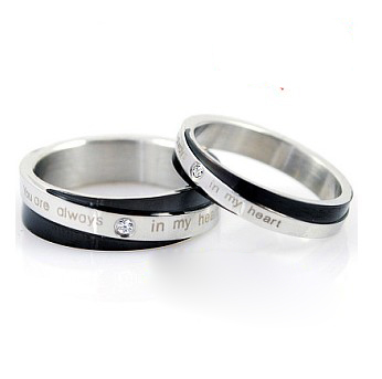 His-And-Hers-Promise-Ring-sets-Rhinestone-Stainless-steel-Love-Is ...