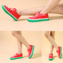 New Lacing watermelon canvas shoes girl casual shoes low women’s shoes street Sneakers ladies summer autumn shoes big size 35-43