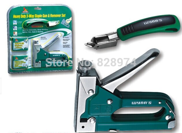 Free Shipping 3 Ways Stapler Gun And Remover Set, With 900pcs staples 