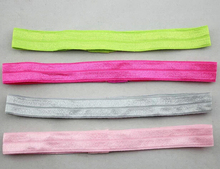 AHO154 22 Colors Elastic FOE Headbands for Baby Girls DIY Hair Accessory Satin Stretchy Hairbands Headwear