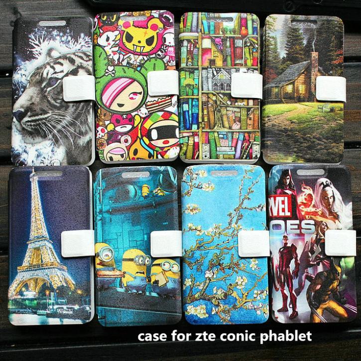 PU leather case for zte conic phablet case cover