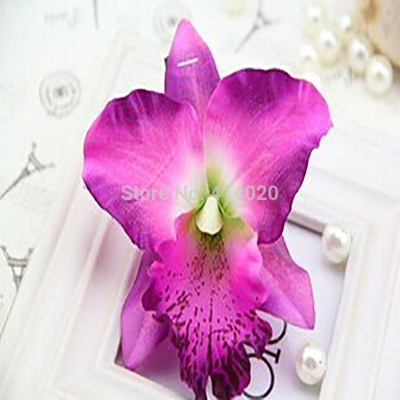 100Pcs bag 7CM Diy Butterfly Rrchid Flowers Silk Decoration Flowers Head Home Festival Decor Jewelry Accessory