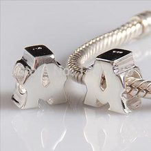 1PCS lot diy alphabet A Charm Beads 925 sterling silver jewelry Fits European Pandora Style Bracelets