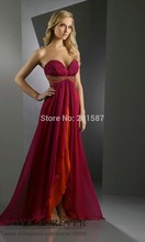 Sweetheart Wine Red Empire Waist Floor Length Cheap Evening Dresses
