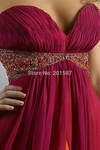 Sweetheart Wine Red Empire Waist Floor Length Cheap Evening Dresses