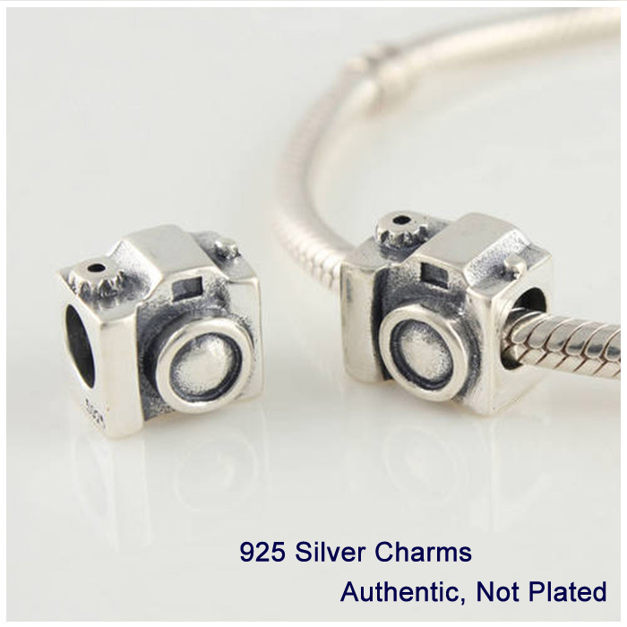 Fits Pandora bracelet Guaranteed 100 925 sterling Silver fashion Threaded Charms Jewelry Camera Beads Free Shipping