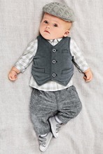 2014 fashion autumn baby boy s clothing set vest and shirt and pants suit