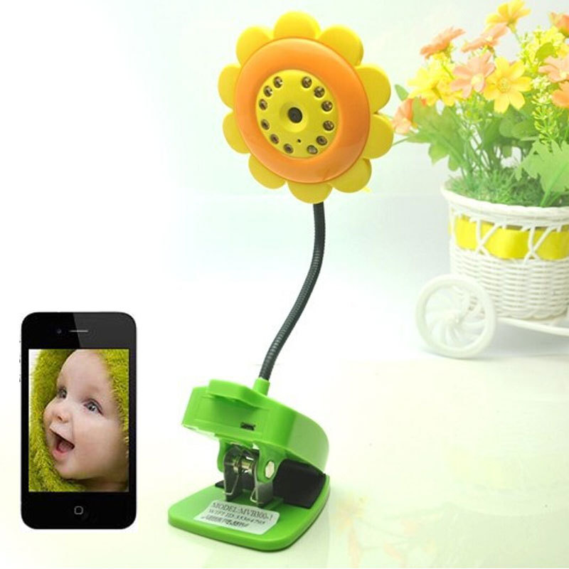 Sun Flower Baby Monitor Wifi Camera DVR Night Vision Mic For IOS System Andriod Smartphone