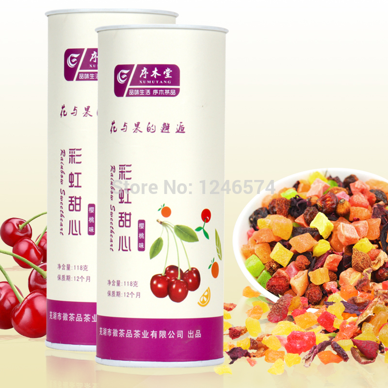 Free Shipping flower nectar fruit tea Rainbow Sweetheart cherry flavor 118g New Arrivals