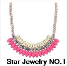 Star Jewelry SALE 2014 New Gold Plated Elegant Drop Crystal Choker Necklace Women Statement necklaces pendants