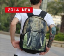 D0838 2014 NEW hot sale women man travel bag outdoor sports Backpack 3D printed animal Series Elephants dog tiger 1pcs