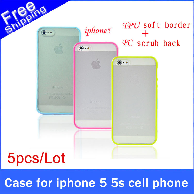 CASE COVER FOR IPHONE 5 5S CELL PHONE CASES COVERS CANDY COLORS SCRUB CLEAR BACK FREE