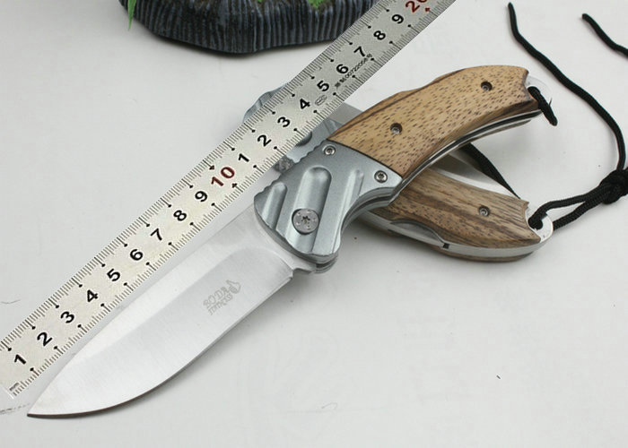Hot sale OEM BODA Folding Pocket Knife Hunting tool Camping knives 440c Steel Zebra Wood Handle