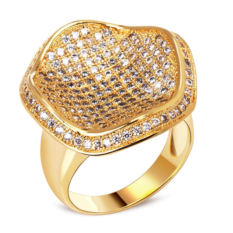 toe rings for women Woven Design 18k Real Gold Plated Luxury Ripple Women Wedding Rings AAA