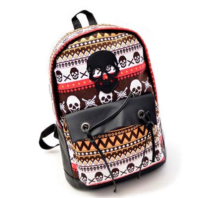 Sugar The new suede PU leather women backpack retro skull personality schoolbags casual bags three color