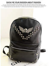 New 2014 korea style high school students backpack female big capacity traveling bags rivet decoration