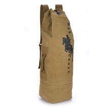New canvas backpack large-capacity drum shape men and women shoulder bags personality outdoor travel bag