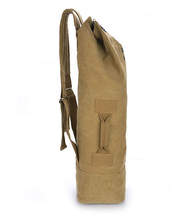 New canvas backpack large capacity drum shape men and women shoulder bags personality outdoor travel bag