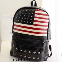 The new 2014 korea edition fashion leisure female bag PU leather backpack British and United States flag pattern bags