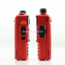 2pcs lot free shipping newest walkie talkie Baofeng UV 5RE plus red color handheld transceiver dual