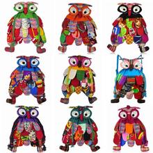 Cute design Big knapsack 100% cotton hand made,Very nice owl purse,women rucksack,owl bag with handy strap Originality