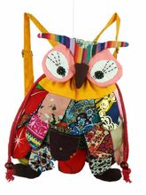 Cute design Big knapsack 100 cotton hand made Very nice owl purse women rucksack owl bag