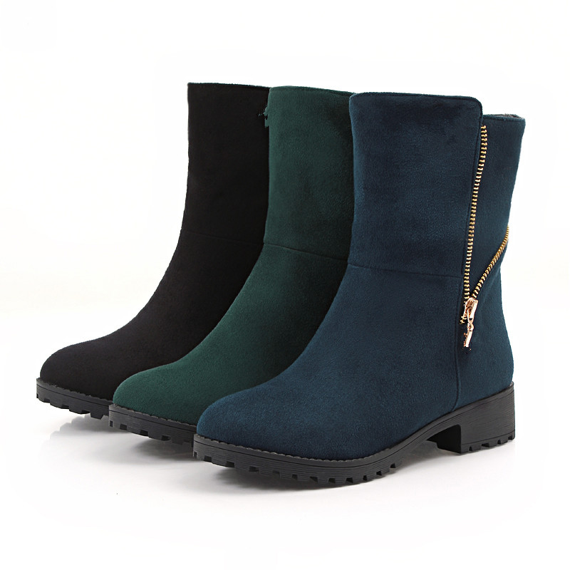 Boots for women 2014 female fashion boots women shoes motorcycle boots slip on mid calf winter