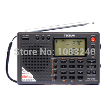 digital tecsun pl 380 portable mini am fm sw band radio receiver tv stereo lcd clock