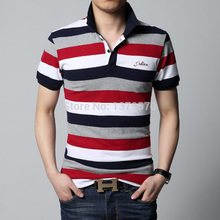 Plus size XXXXL Men’s Fashion Short Sleeve Summer Tee & Tops 100% Cotton striped POLO shirt Slim Fit Casual camisa Tee Shirts
