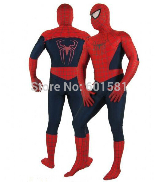 1pcs moda HALLOWEEN Cosplay amazing Spiderman 2 Costume Spandex high Elasticity Spiderman Costume for halloween party
