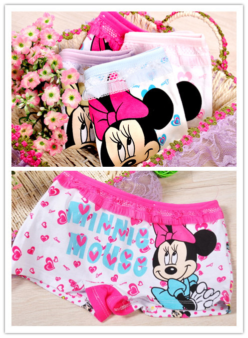 4piece lot girls underwear panties boxer child under wear children pants kids wholesale cotton underware cartoon