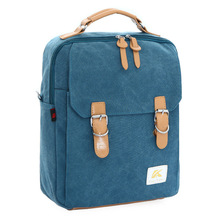  New Vintage women and men backpack small leather shoulder bag canvas school bag female fashion