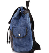The new double shoulder leisure canvas bags travel female genuine leather decoration bag school students backpack