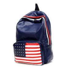 So Hot ! new PU leather high school female backpack England and America flag pattern bag fashion school students backpack