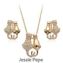 Jessie Pepe Italina Rigant Crystal Honey Catty Jewelry Set Conjunto Made Austrian Crystal Stellux Welcome Wholesale#RG20403
