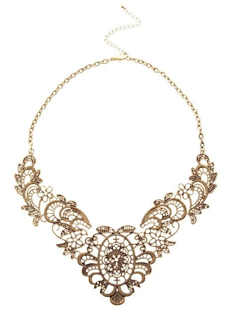 2014 New Fashion Western statement elegant Chain Pendant Hollow Flower Punk Party choker necklace for women