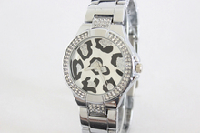 Hot Selling Fashion GSS Brand Leopard Dial dress watch Luxury Rhinistone women wrist watch with logo