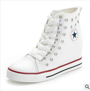New 2014 hot sales canvas shoes tall style classic Canvas Shoes Lace up women Sneakers lovers