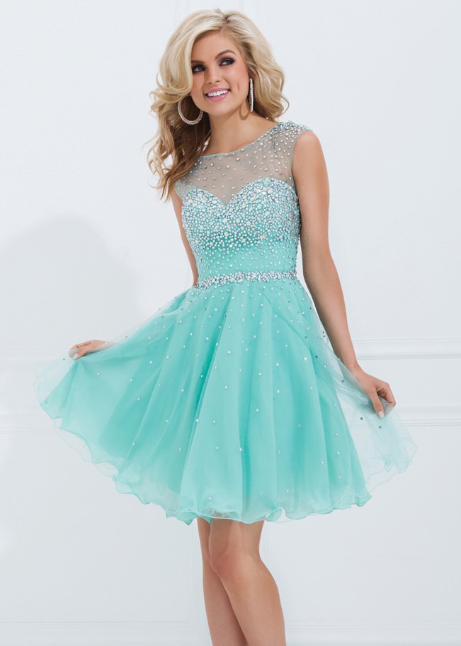 -Cheap-Sweetest-Beaded-Short-Emerald-Tulle-Homecoming-Prom-Dresses ...