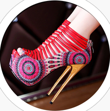 Zapatos Mujer 2014 Real Hot Sale Medium(b,m) Toe Shoes Women High Heels Pumps Brand Design Less Bottom Sandals Woman Nightclub