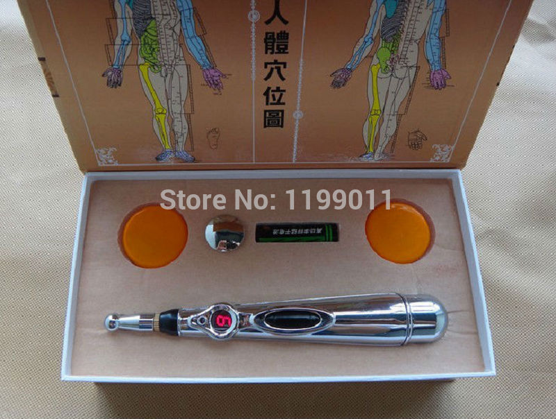 2014 10pcs lot Laser Cycle Acupuncture Pen Chinese Meridian Therapy Instrument Massage Pen Meridian Energy Pen