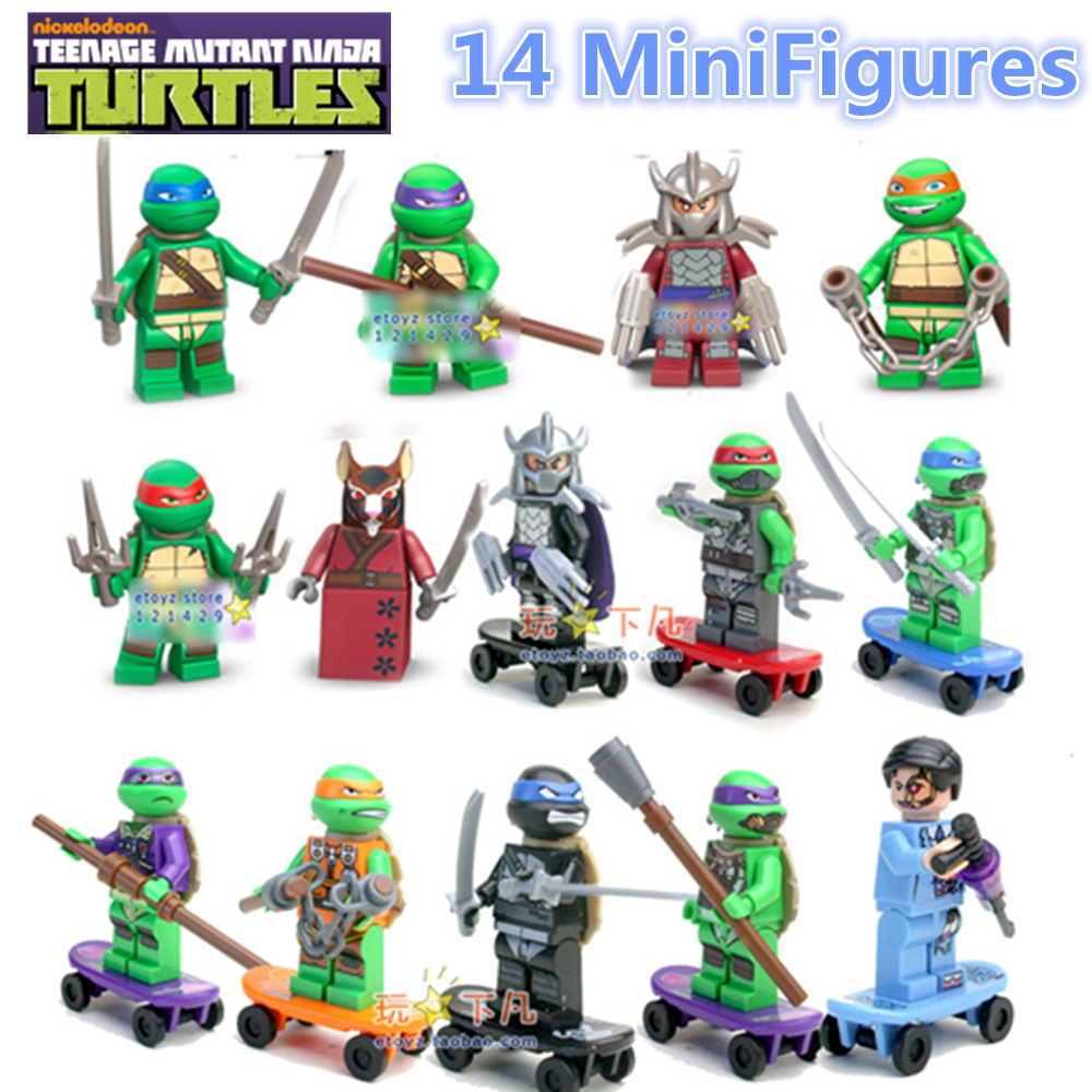 Купить 14pcs tmnt Черепашки ниндзя черепахи ninjago блоков минифигурок  Леонардо Донателло Рафаэль совместимы с lego игрушки детям в  интернет-магазине с бесплатной доставкой из Китая, низкие цены | Nazya.com