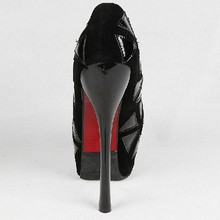 2014 New Sexy Thin Red Bottom High Heels Platform Round Toe Spool Heels Slip On Women