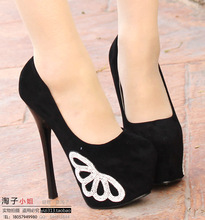 2014 New Arrived 16CM Red Bottom High Heels 6cm Platforms Rhinestone Bowtie Women Pumps Stilettos Black