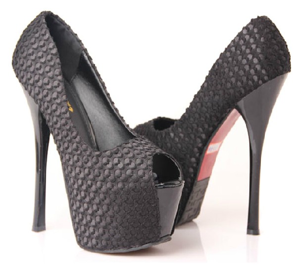 New 2014 Sexy Women Pumps Red Bottom High Heels 16CM Heels 6cm Platforms Ladies Stilettos Black