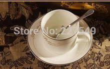 Five European head bone porcelain coffee cup cup with a suit High-grade red tea set ceramic coffee set to send 6 spoon