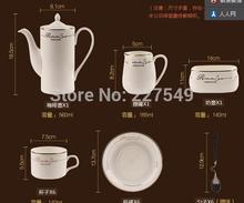 Five European head bone porcelain coffee cup cup with a suit High grade red tea set