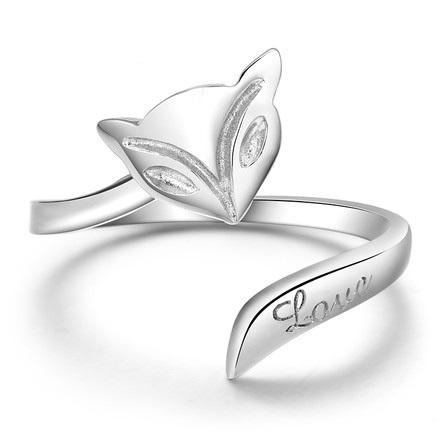 Opend-925-Sterling-Silver-Jewelry-Fox-Ring-For-Women-Fashion-Bague ...
