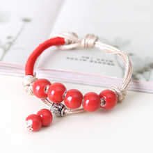 Sweets porcelain accessories jingdezhen ceramic pure hand-woven beads bracelet honey female bracelet